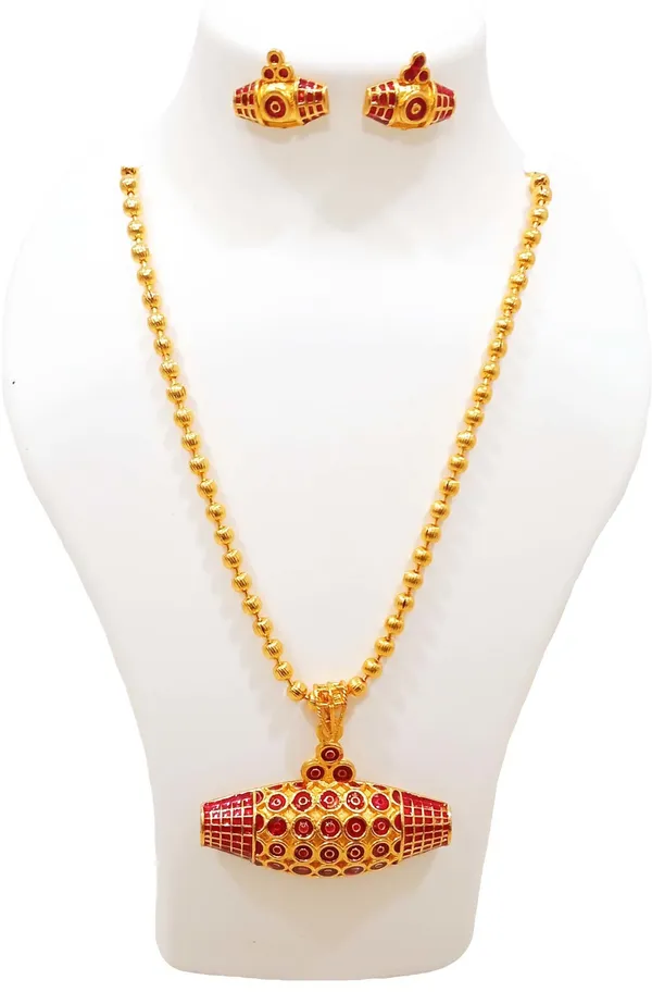 Assamese_Traditional_Red_Meenakari_Dholbiri_Jewellery_Set